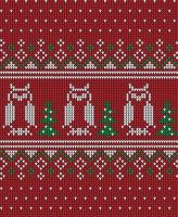 Knitted Christmas and New Year pattern in cow. Wool Knitting Sweater Design. Wallpaper wrapping paper textile print. vector