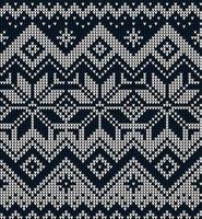 Knitted Christmas and New Year pattern. Wool Knitting Sweater Design. Wallpaper wrapping paper textile print. vector