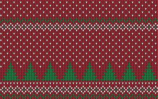 Knitted Christmas and New Year pattern in cow. Wool Knitting Sweater Design. Wallpaper wrapping paper textile print. vector