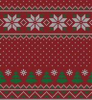 Knitted Christmas and New Year pattern in cow. Wool Knitting Sweater Design. Wallpaper wrapping paper textile print. vector