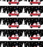 Convertible in Christmas and New Year winter seamless pattern.. vector