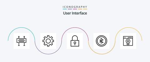 User Interface Line 5 Icon Pack Including error. user interface. user. ui. secure password vector