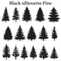 Silhouette of pine trees, Set of fir trees, Set of Pine Trees vector