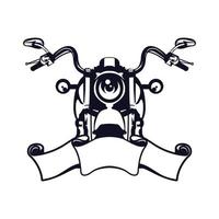 gráficos de logotipo de motocicleta monocromática retro. ilustración vectorial de camiseta. vector