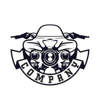 gráficos de logotipo de motocicleta monocromática retro. ilustración vectorial de camiseta. vector