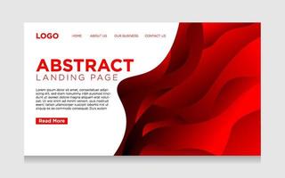 abstract landing page in red color vector