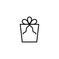 Outline christmas gift icon illustration vector symbol