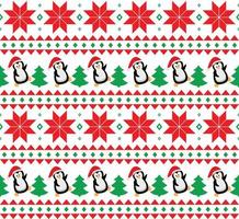 Merry Christmas seamless pattern with penguins,in vector. vector