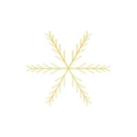 Christmas golden snowflake decoration of gold glitter shining sparkles on white transparent background. Vector glittering shine snowflake for Christmas or New Year design template