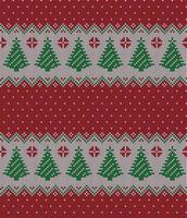 Knitted Christmas and New Year pattern vector