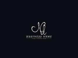 Signature Nd Logo Letter Vector, Initial nd Letter Design vector