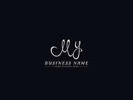 Feminine My Logo, New my Signature Letter Logo Design vector