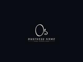 Signature Os o s Logo Letter Vector Stock