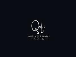 Abstract QT Signature Logo Letter Vector