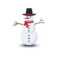 Snowman isolated on white background. Vector illustration