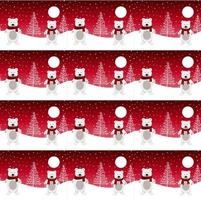 Cute penguin in Christmas and New Year winter seamless pattern. vector
