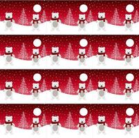 Cute penguin in Christmas and New Year winter seamless pattern. vector