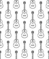 patrón de guitarras sin costura vectorial y notas musicales vector