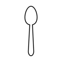 Outline, simple vector spoon icon isolated on white background.