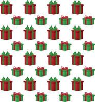 Christmas gift boxes vector pattern in retro style. Seamless background with gift boxes with bows. Illustration for greeting cards, invitations, posters.