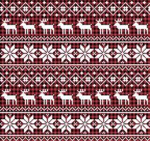 Christmas and New Year pattern at Buffalo Plaid. Festive background for design and print vector