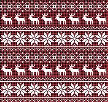 Christmas and New Year pattern at Buffalo Plaid. Festive background for design and print vector