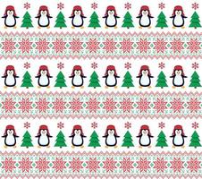 Knitted Christmas and New Year pattern in snowmen. vector