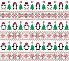 Knitted Christmas and New Year pattern in snowmen. vector