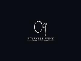 Signature Oq o q Logo Letter Vector Stock