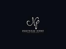 Signature Np Logo Letter Vector, Initial np Letter Design vector