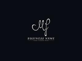 logotipo mf femenino, nuevo diseño de logotipo de letra de firma mf vector