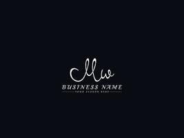 Feminine Mw Logo, New mw Signature Letter Logo Design vector