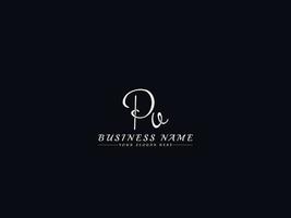 Initial Pv Signature Logo, Unique Pv Logo Letter Design vector