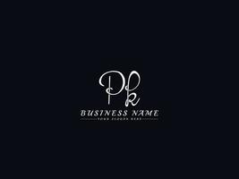 Initial Pk Signature Logo, Unique Pk Logo Letter Design vector