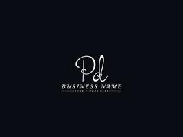 Initial PD Signature Logo, Unique Pd Logo Letter Design vector