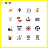 Modern Set of 16 Flat Colors Pictograph of wedding love upload dierection list Editable Pack of Creative Vector Design Elements