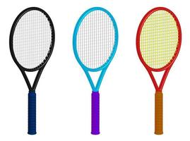 tennis racket 3d rendering. Sport equipment, inventory. Color editing via menu color balance correction. Vector