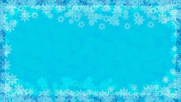 Winter background with snowflakes and effect of frost on glass. Festive background for winter design. Background color in separate layer is easy to edit. Vector