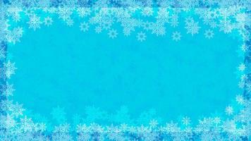 Winter background with snowflakes and effect of frost on glass. Festive background for winter design. Background color in separate layer is easy to edit. Vector