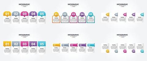 ilustración vectorial infografía conjunto de diseño plano para folleto publicitario y revista vector