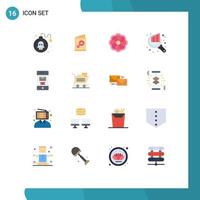 Universal Icon Symbols Group of 16 Modern Flat Colors of message deleted sunflower seo chart Editable Pack of Creative Vector Design Elements