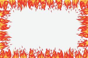 Fire border on white background vector