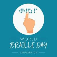 World Braille day is observed every year on January 4. Vector illustration suitable for greeting card.