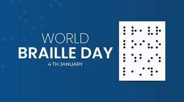 World Braille day is observed every year on January 4. Vector illustration