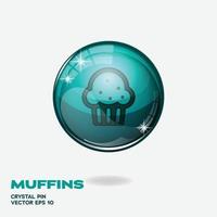 Muffins 3D Buttons vector