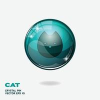 botones 3d gato vector