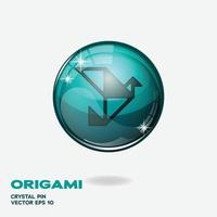 Origami 3D Buttons vector