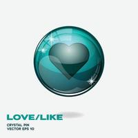 Love or Like 3D Buttons vector