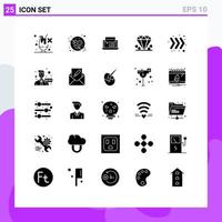 Universal Icon Symbols Group of 25 Modern Solid Glyphs of right mother dialog mom diamond Editable Vector Design Elements