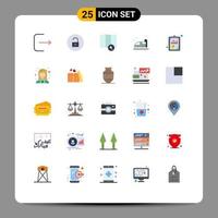 Stock Vector Icon Pack of 25 Line Signs and Symbols for seo analysis report map analysis high Editable Vector Design Elements